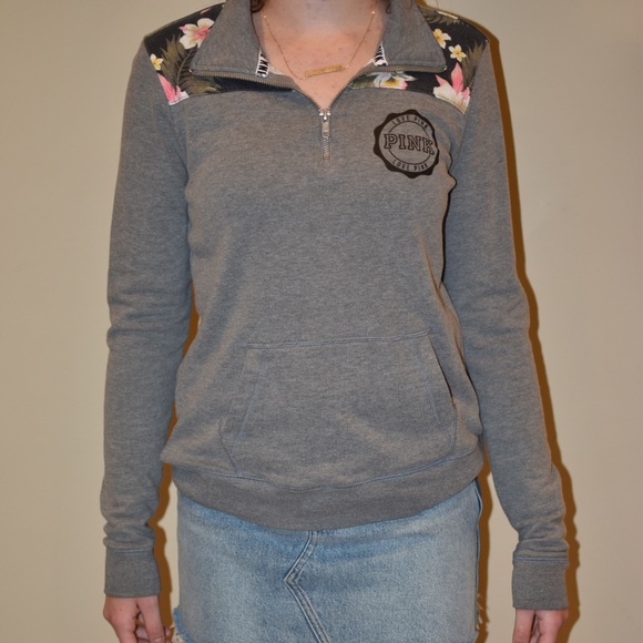 PINK Victoria's Secret Tops - PINK Victoria Secret Floral Sweatshirt